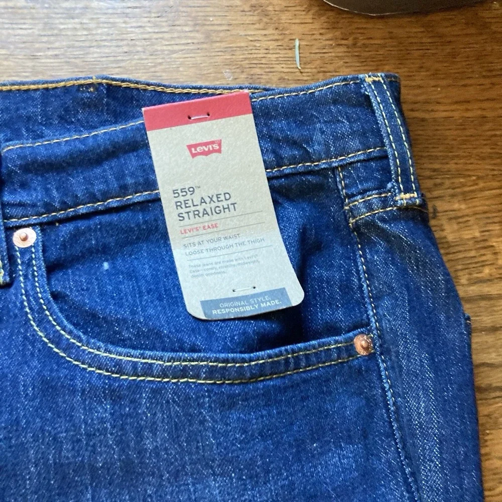 Levi's 559 Relaxed‎ Straight Fit Jeans Stretch Big & Tall 60x32 Sits at Waist